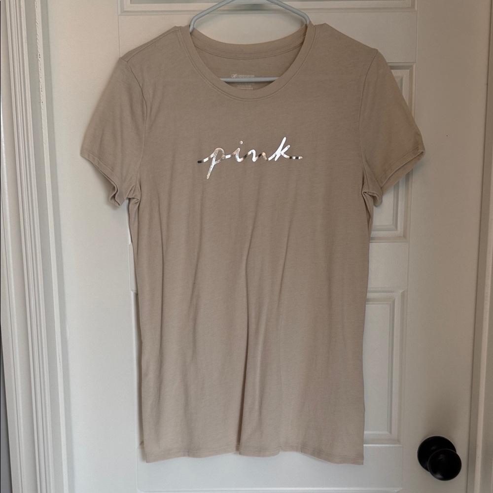 PINK Victoria's Secret Tan Short Sleeve Tee
